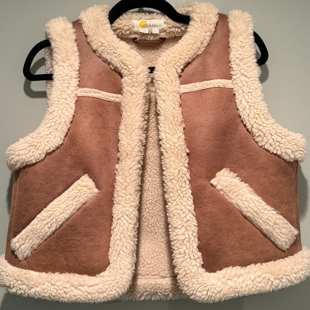 NWOT Boden Faux Shearling Gilet Vest, Size: 4